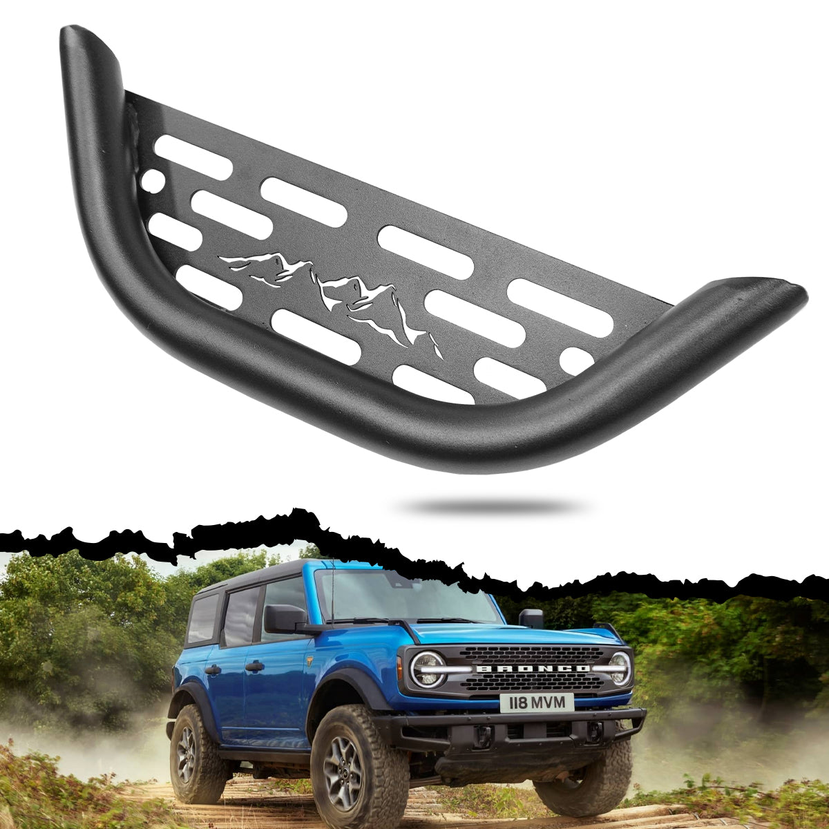 PAR DE ESCALONES METALICOS DE ESTRIBO PARA FORD BRONCO 2020 - 2024