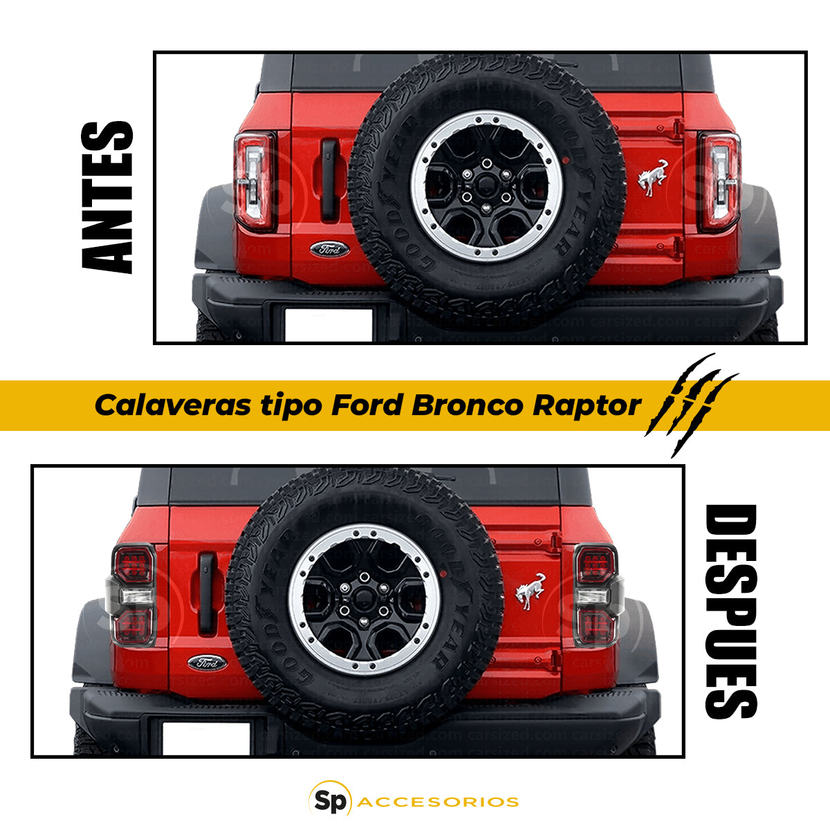 PAR DE CALAVERAS LED PARA FORD BRONCO 2019 - 2024