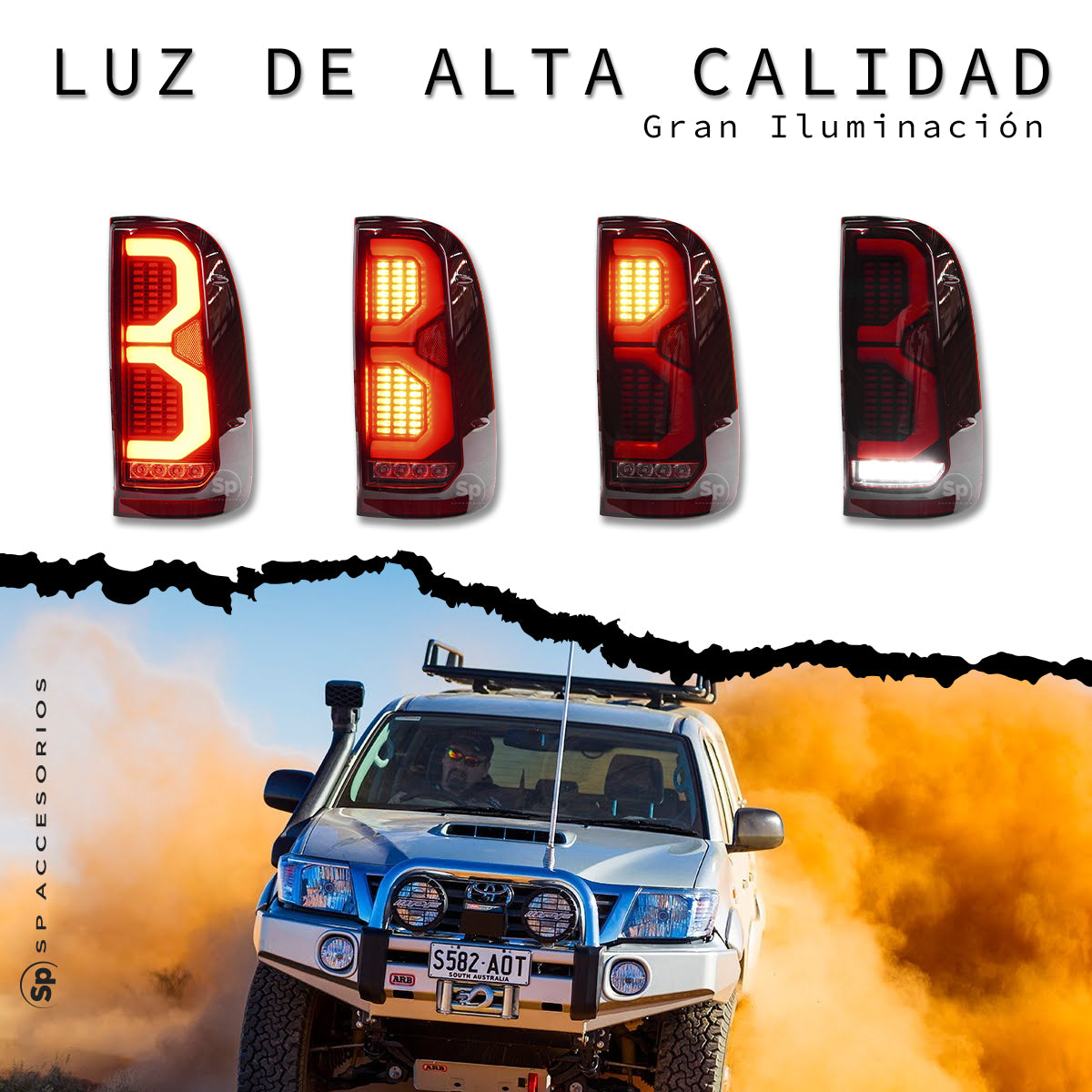 PAR DE CALAVERAS LED CONVERSION HILUX 2023 PARA TOYOTA HILUX 2012 - 2015 VIGO