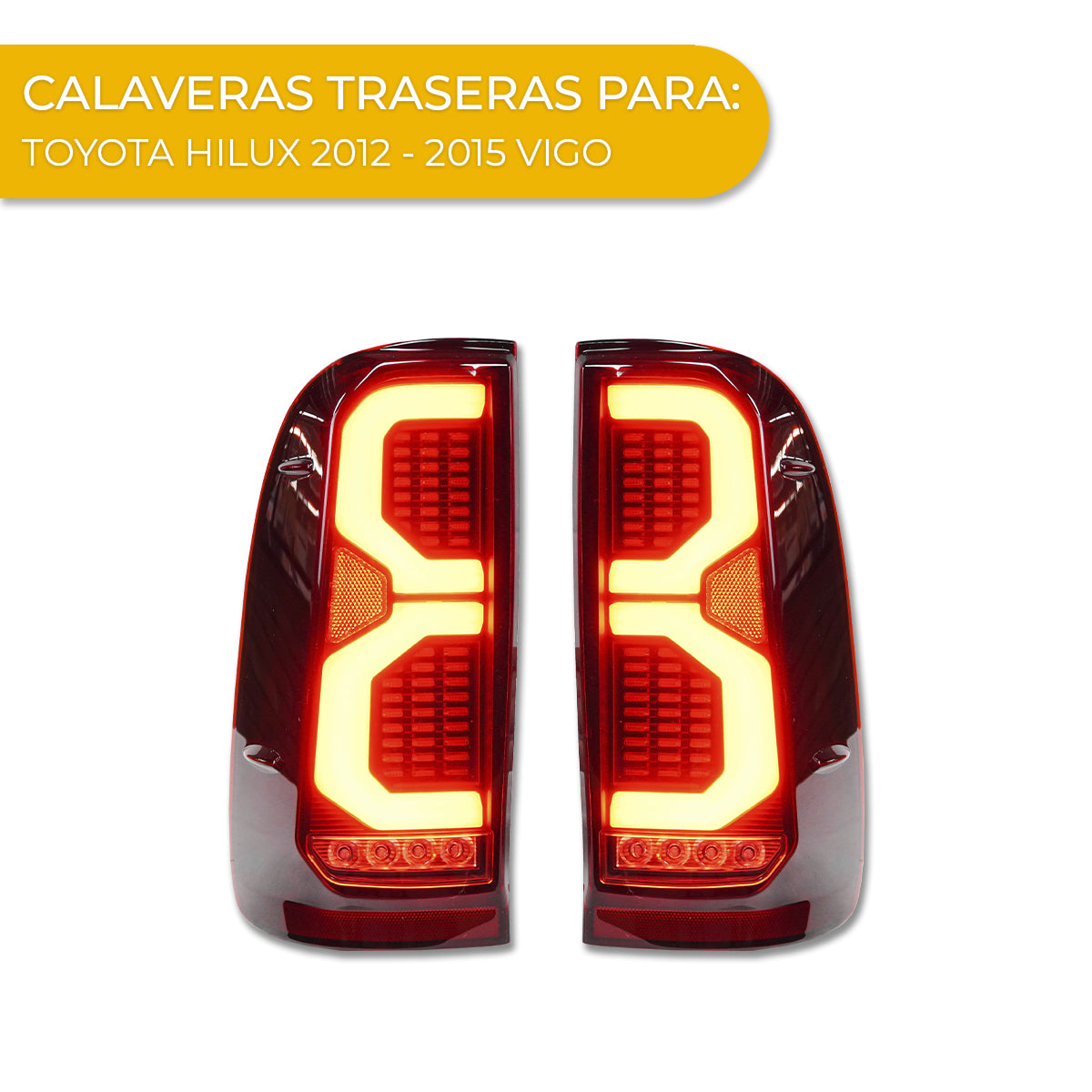 PAR DE CALAVERAS LED CONVERSION HILUX 2023 PARA TOYOTA HILUX 2012 - 2015 VIGO