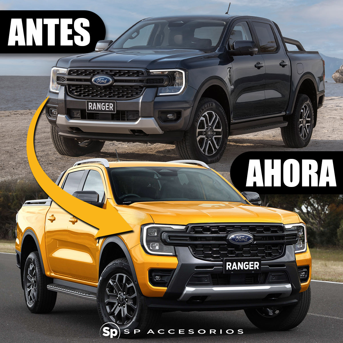 PAR DE FAROS PRINCIPALES LED TIPO RAPTOR PARA FORD RANGER T9 XL XLS