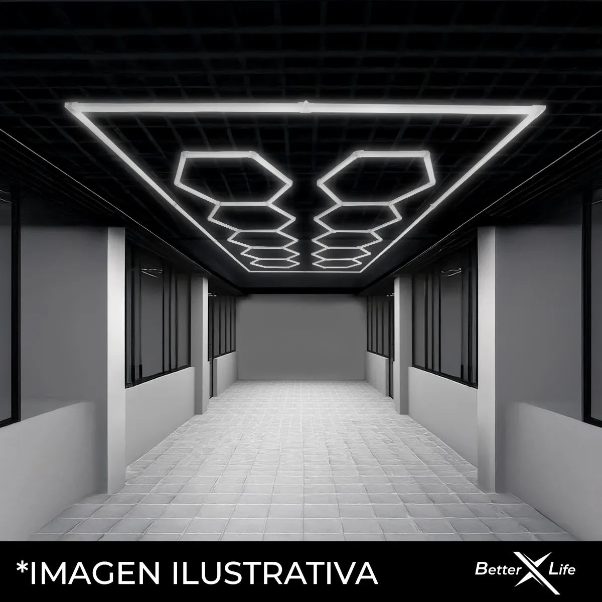 Luz Para Techo Hexagonal Industrial 656w 483.5x244.7cm