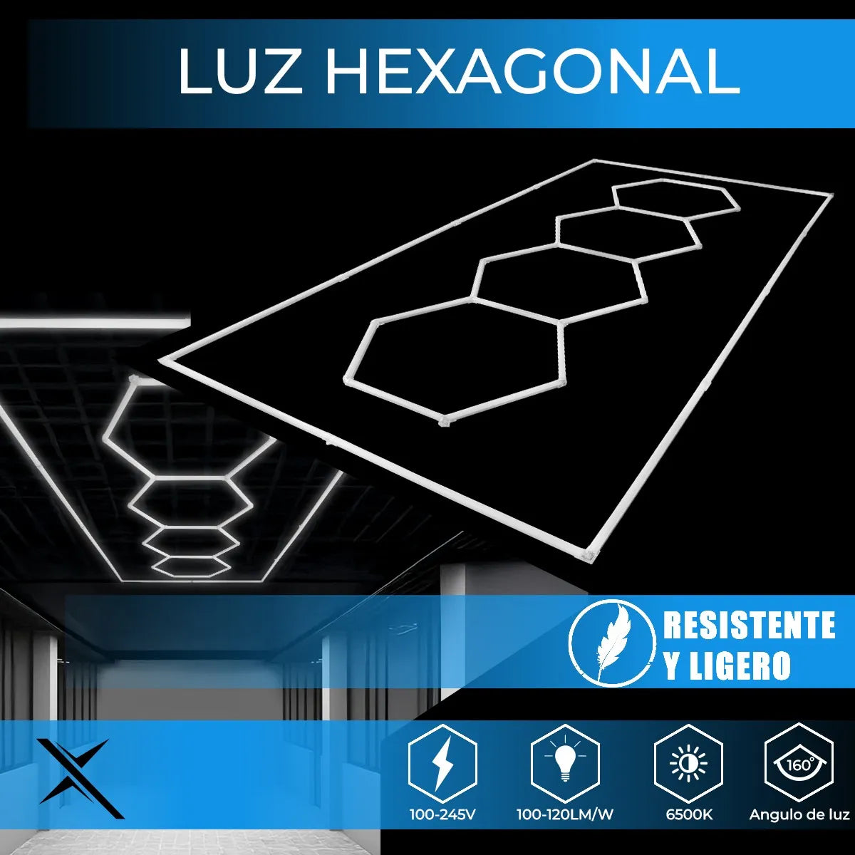 Luz Para Techo Better Life Hexagonal 450w De 483.5x244.7cm