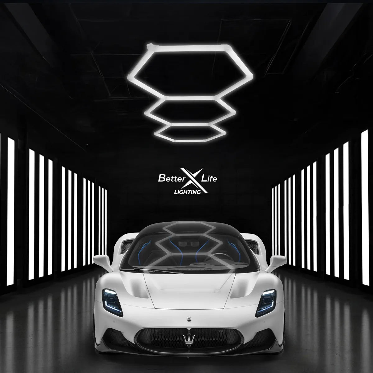 Luz Led Hexagonal De Techo Better Life 128w 234.7x93cm