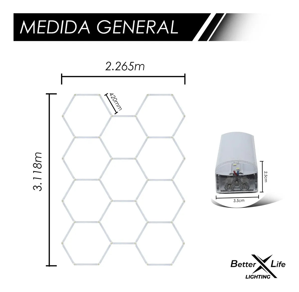 Luz Led Para Techo Better Life Hexagonal 368w 226.5x311.8cm