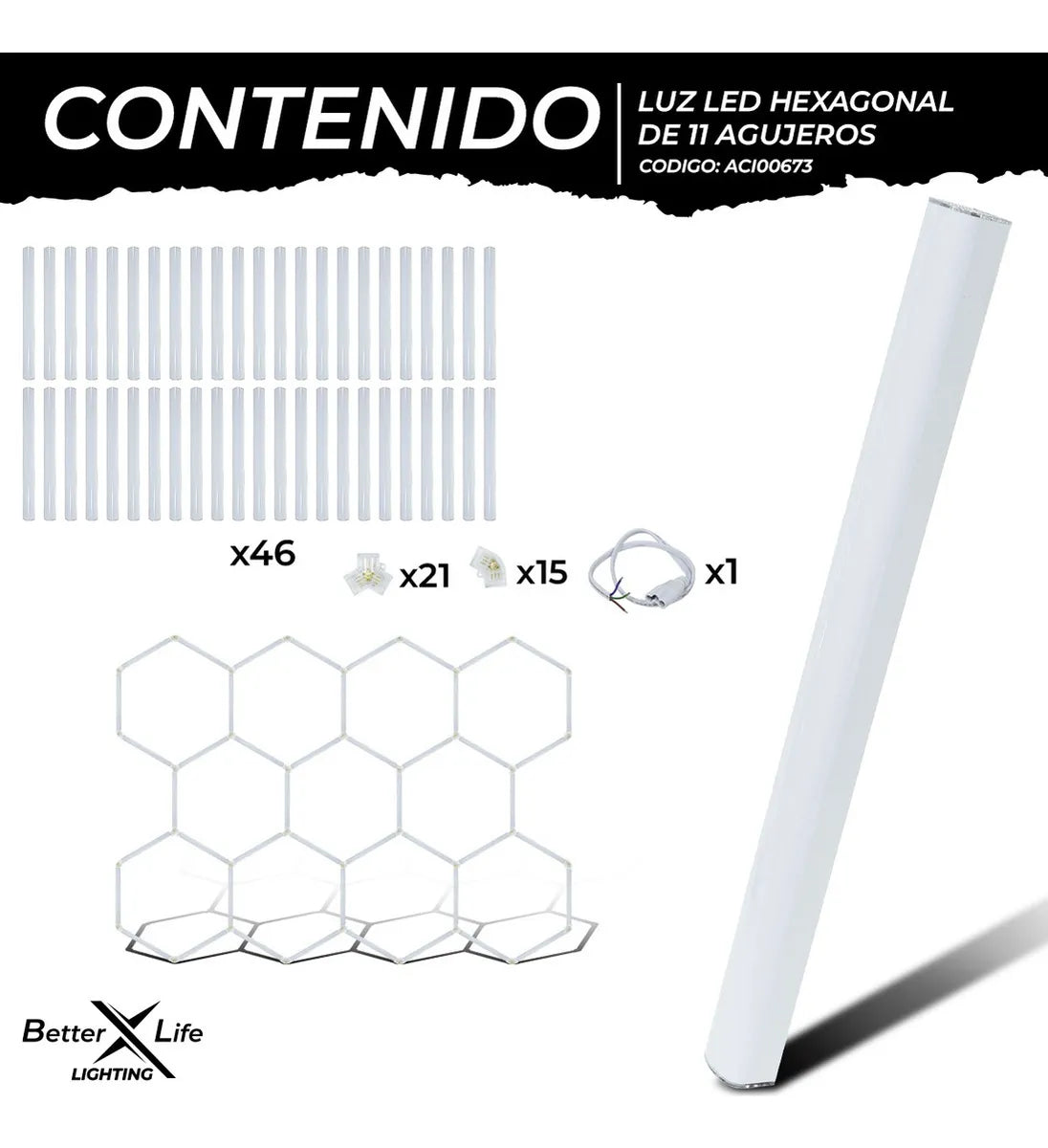 Luz Led Para Techo Better Life Hexagonal 368w 226.5x311.8cm