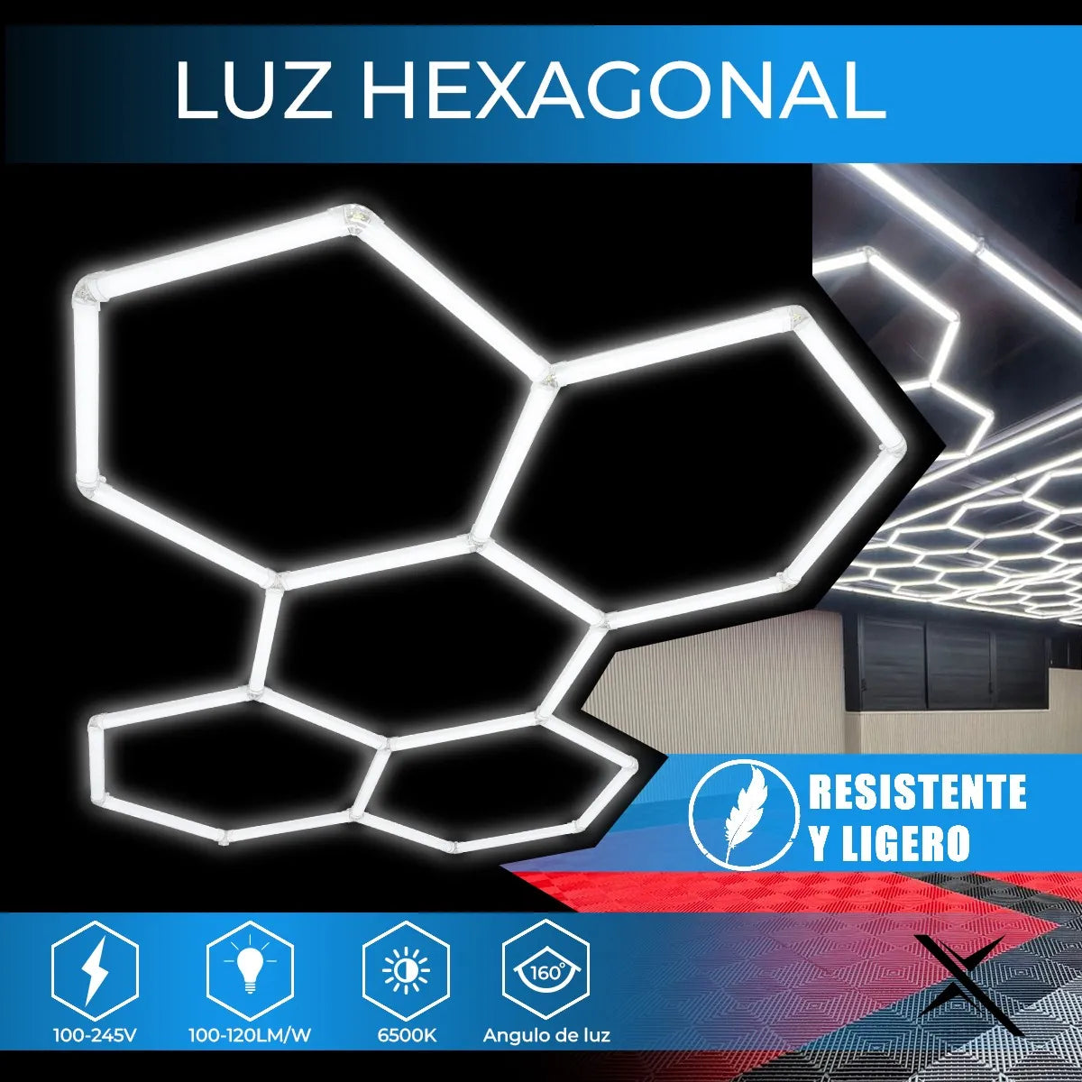 Luz Led Hexagonal Para Techo Better Life 456w 226.5x388.9cm