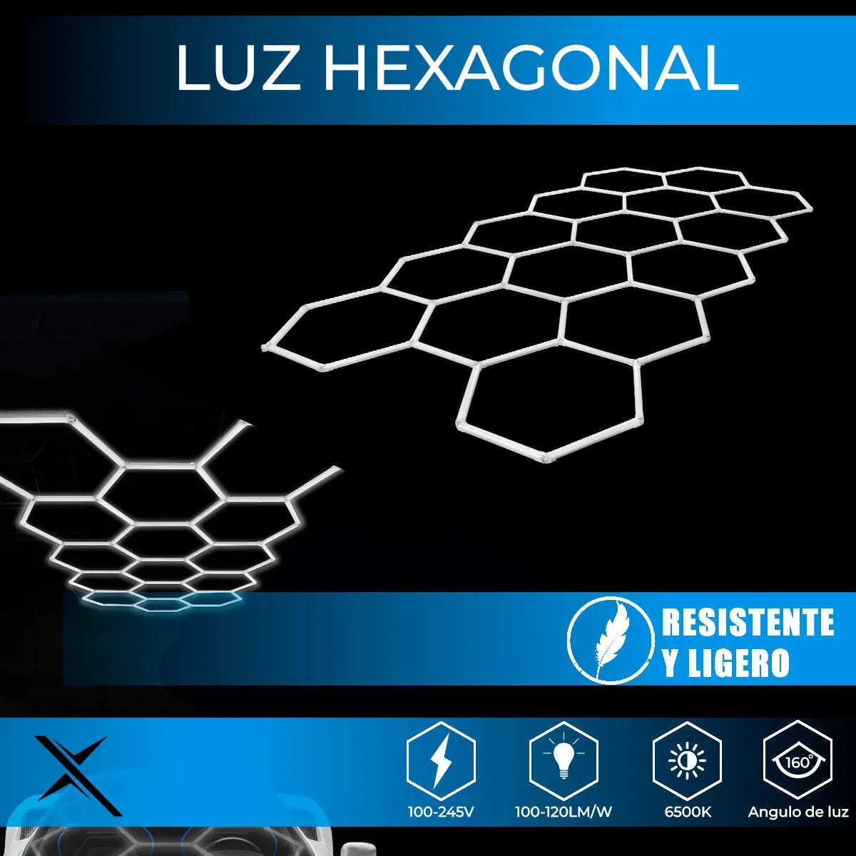 Lampara Para Techo De 480w Hexagonal De 427.4x226.5cm
