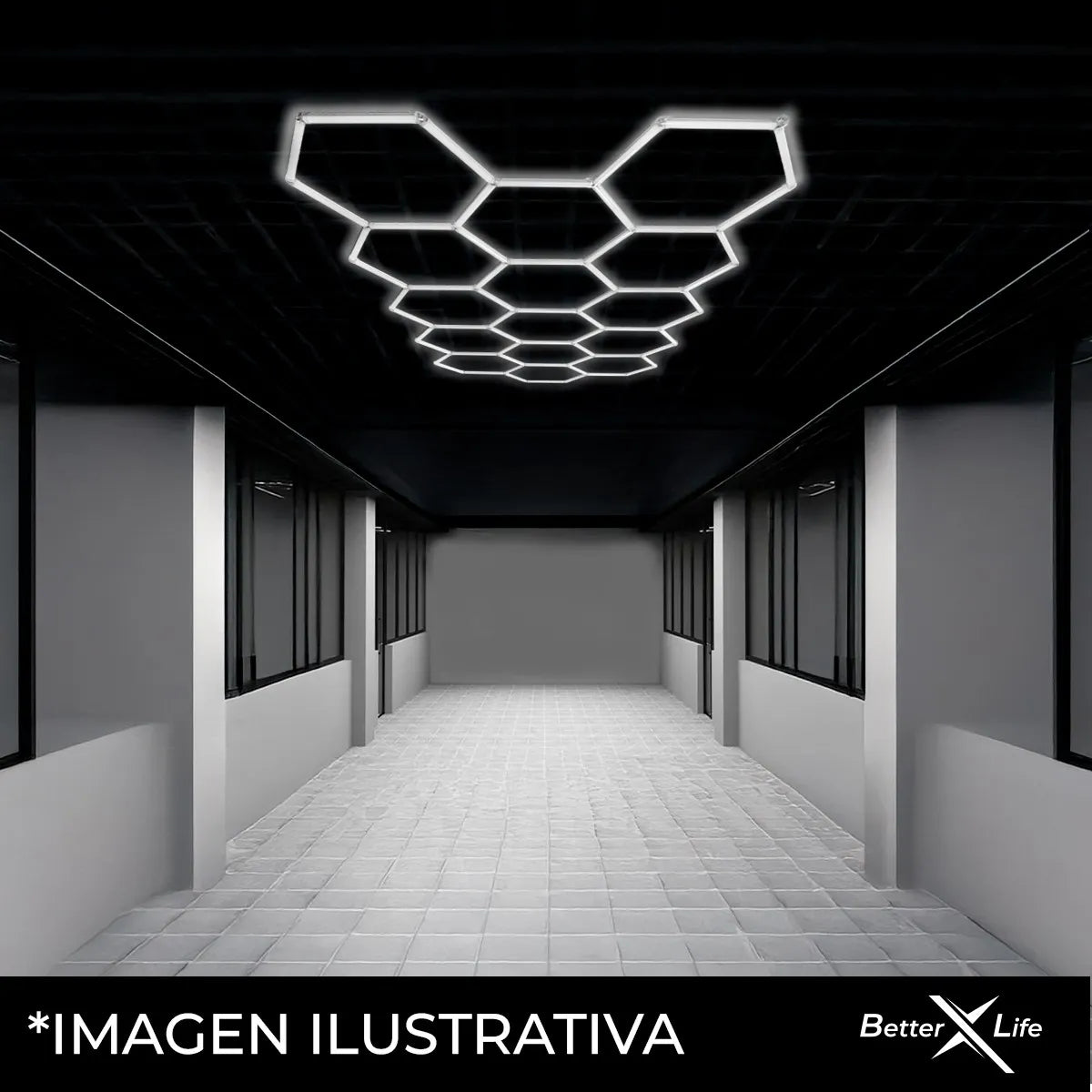 Lampara Para Techo De 480w Hexagonal De 427.4x226.5cm