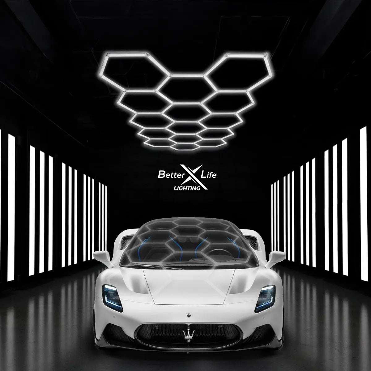 Lampara Para Techo De 480w Hexagonal De 427.4x226.5cm