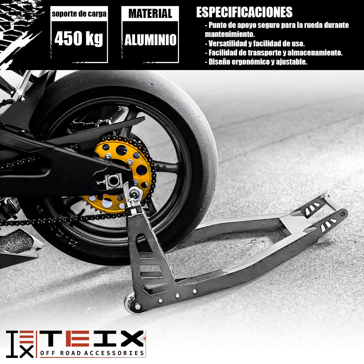 ALEACIÓN DE ALUMINIO PARADOR TRASERO PROFESIONAL SOPORTAR MOTOCICLETA / AX3