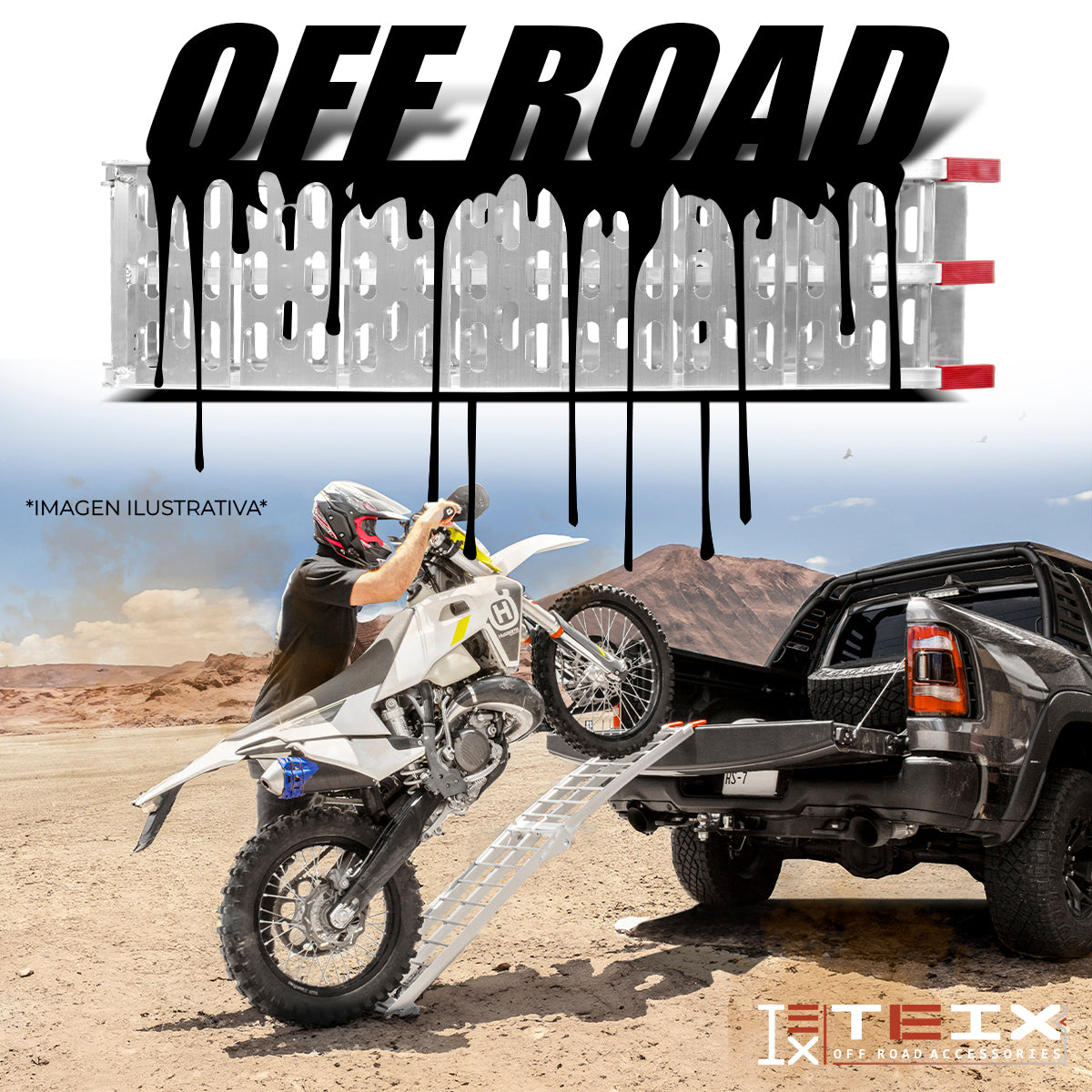 RAMPA PLEGABLE TEIX ATV Y MOTO 226CM X 30.5 340KG (ALUMINIO) AB1