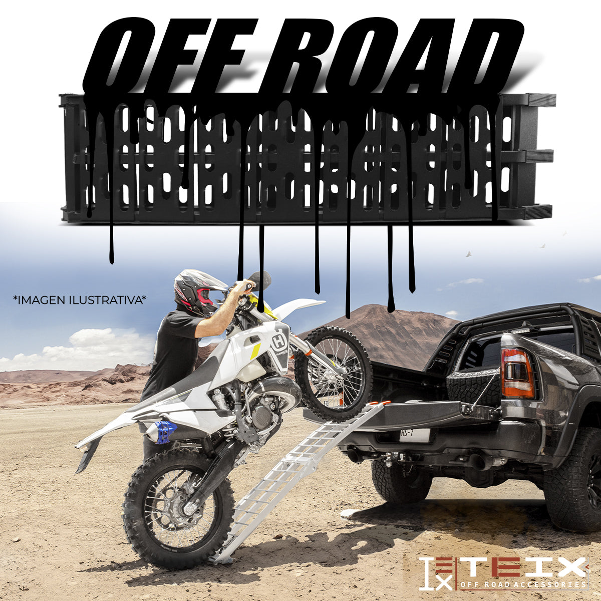 RAMPA PLEGABLE TEIX ATV Y MOTO 226X30.5 340KG (NEGRA) AB1
