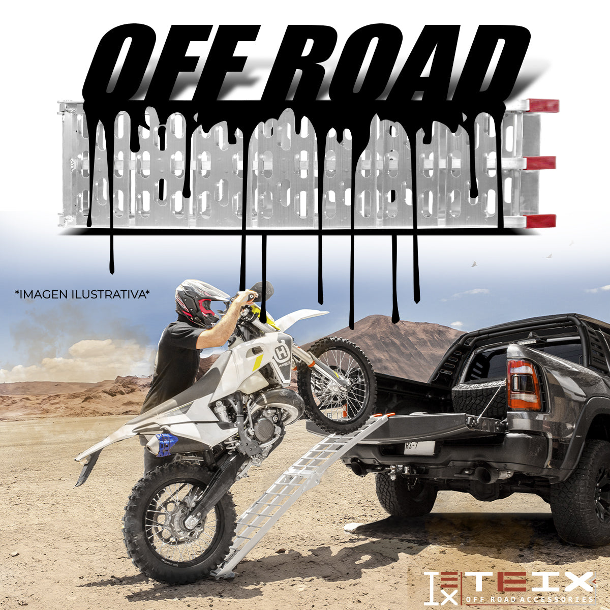 RAMPA PLEGABLE TEIX ATV Y MOTO CON BASE SOPORTE 226X30.5 680KG (ALUMINIO) AB2