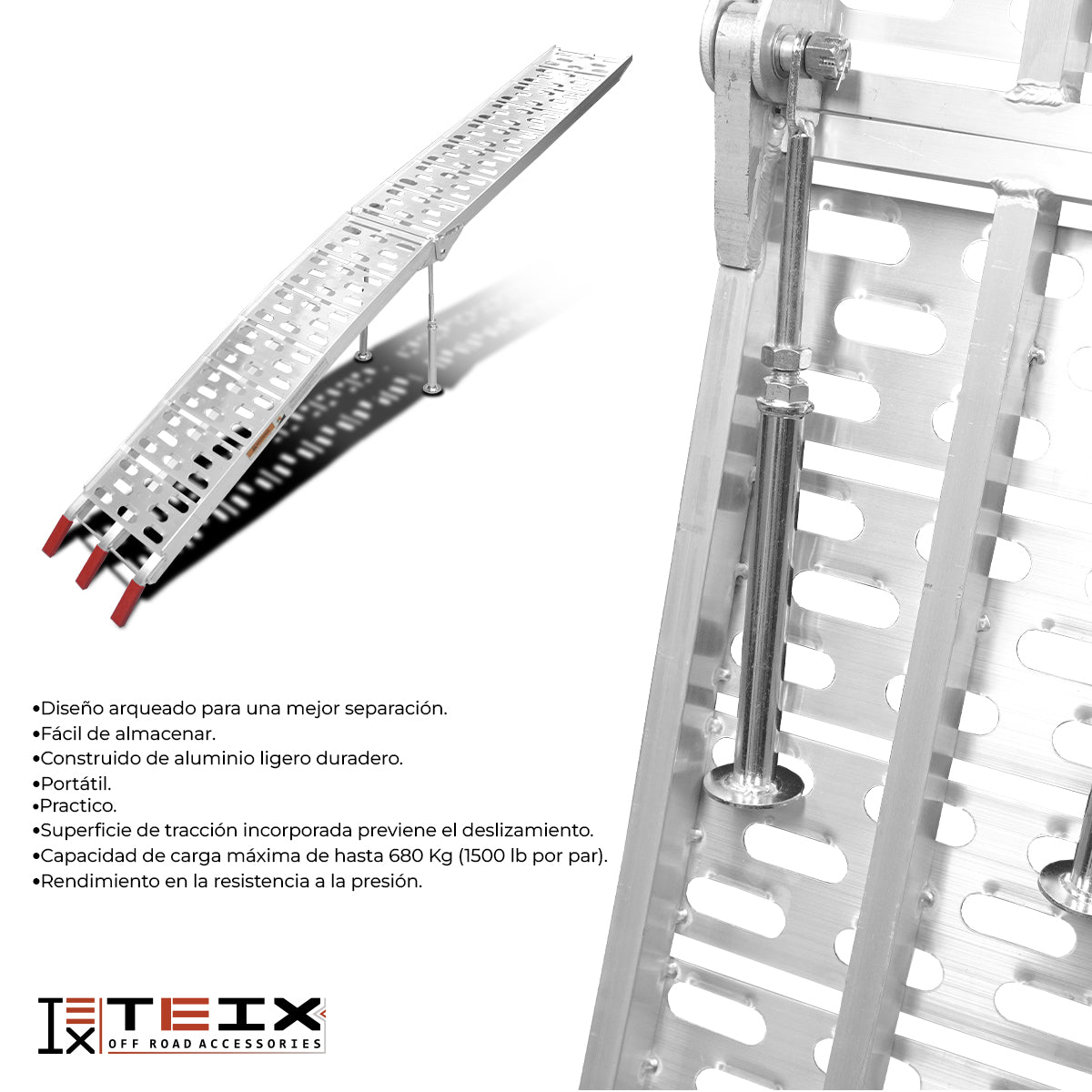 RAMPA PLEGABLE TEIX ATV Y MOTO CON BASE SOPORTE 226X30.5 680KG (ALUMINIO) AB2