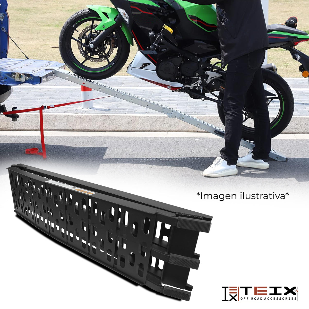 RAMPA PLEGABLE TEIX ATV Y MOTO 226X30.5 340KG (NEGRA) AB2