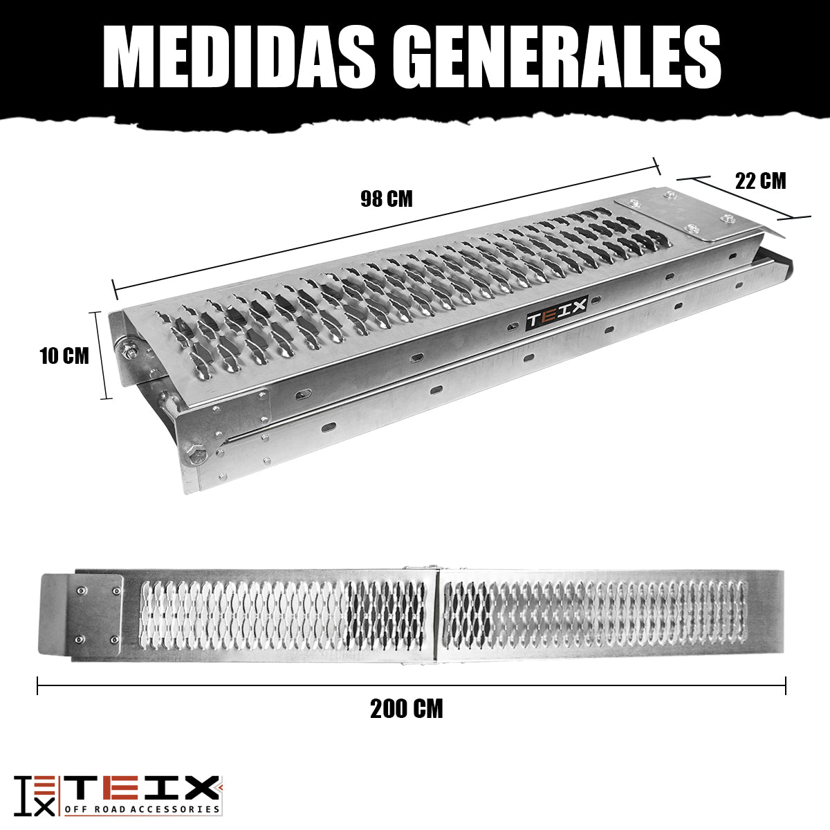 RAMPA PLEGABLE RAMPA PLEGABLE ACERO ATV Y MOTO 250KG 193X25 AB3