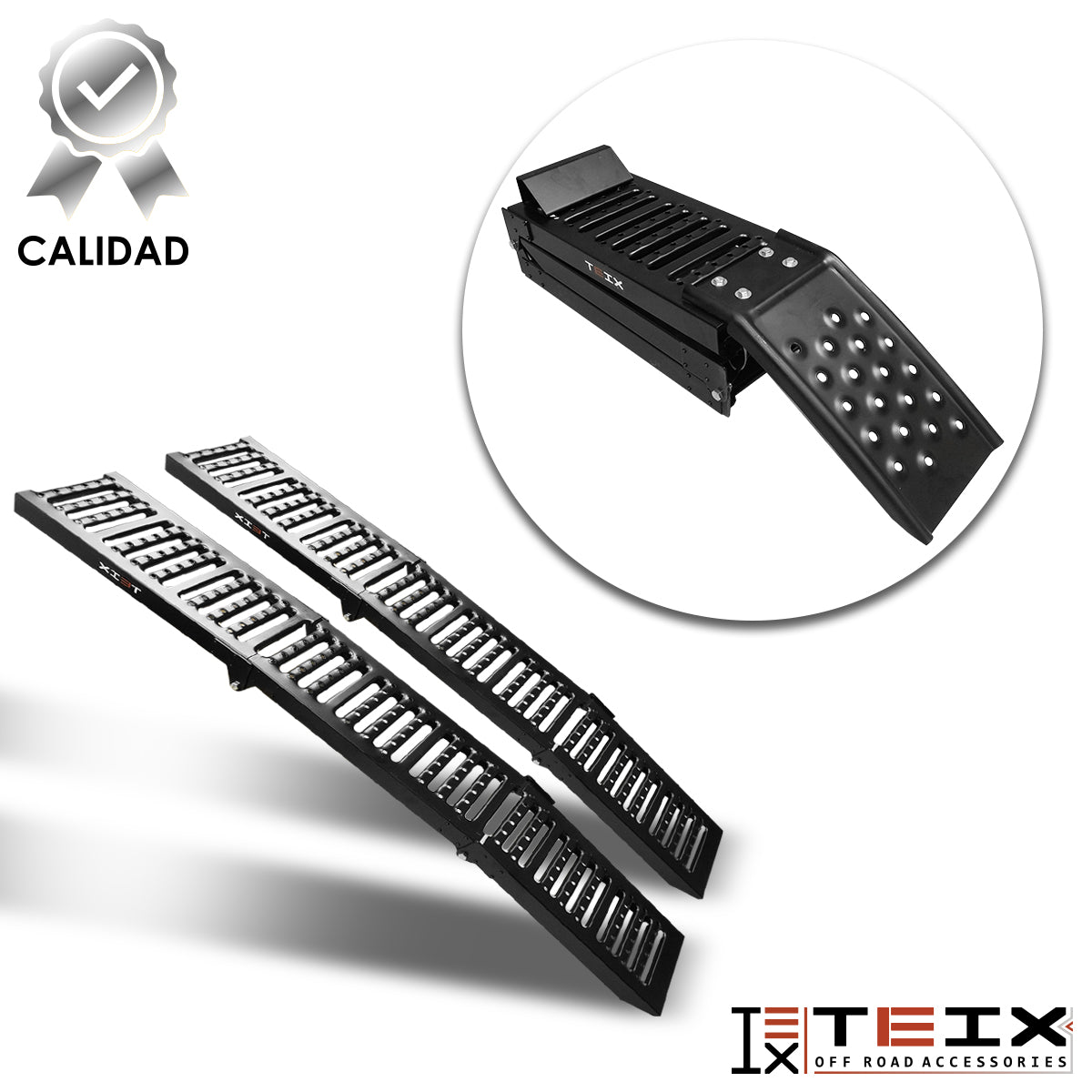 RAMPA PLEGABLE PARA MOTOCICLETA/CUATRIMOTO CARRO 250KG 197X25 NEGRA AB4