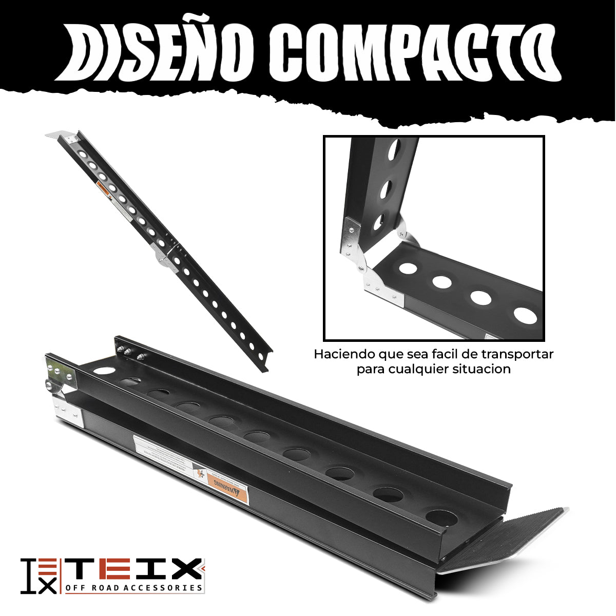 RAMPA PLEGABLE ALUMINIO MOTO SENCILLA 193X16.8 NEGRA AB5