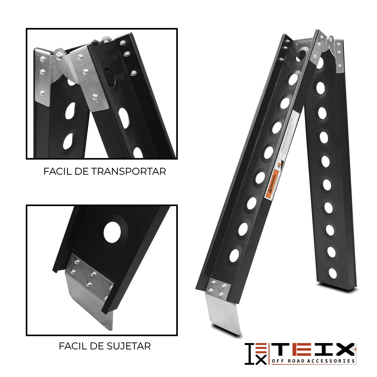 RAMPA PLEGABLE ALUMINIO MOTO SENCILLA 193X16.8 NEGRA AB5