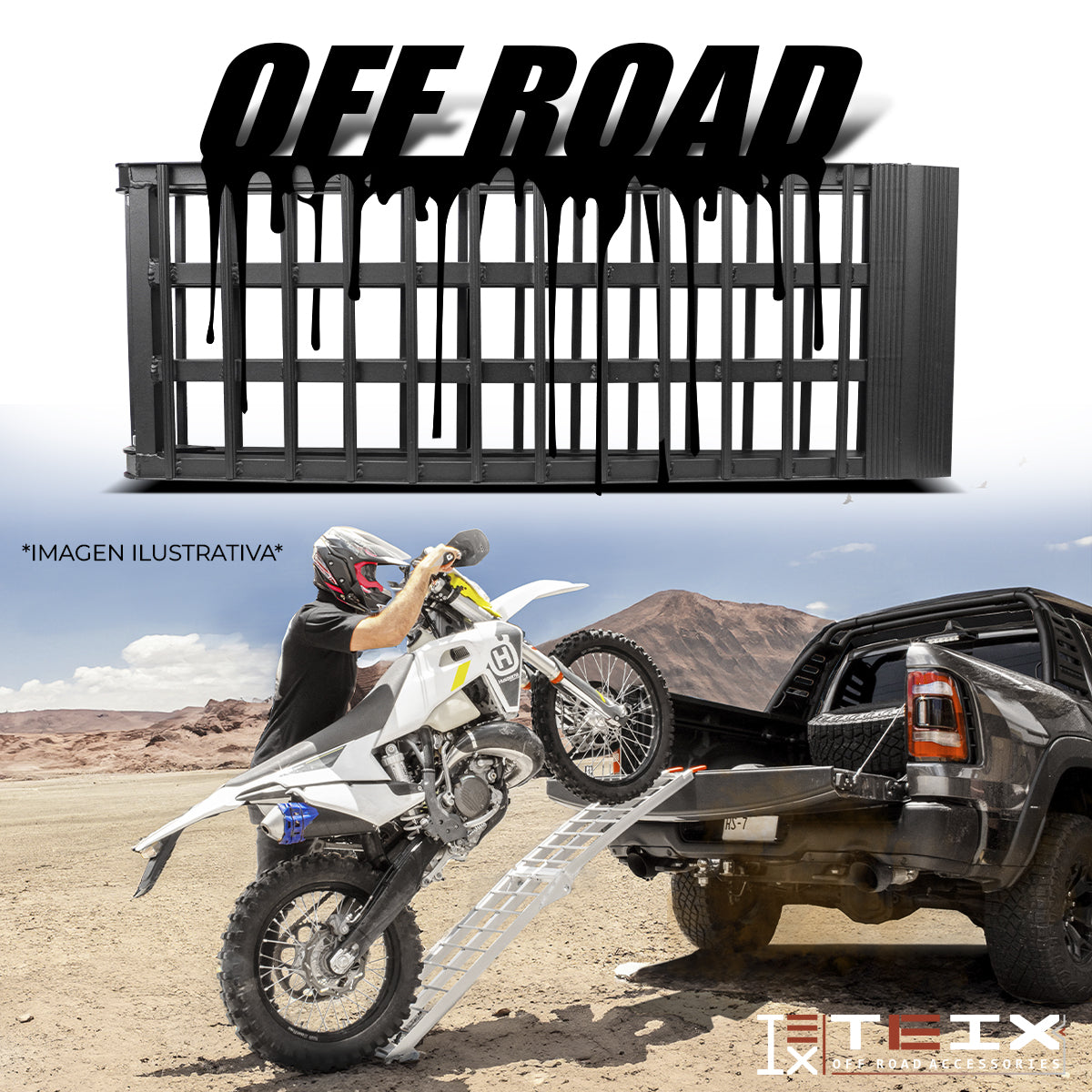 RAMPA PLEGABLE ALUMINIO PARA MOTO CUATRIMOTO RZR CAN AM 680KG 238X45 NEGRA AB6
