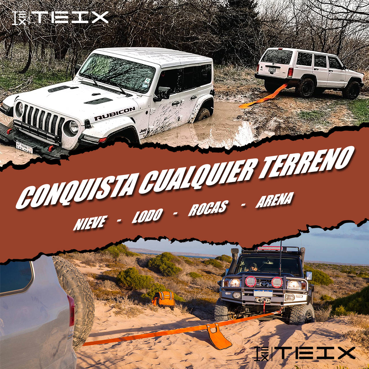 ESLINGA CUERDA DE RECUPERACIÓN 4X4 9 METROS TEIX OFF ROAD
