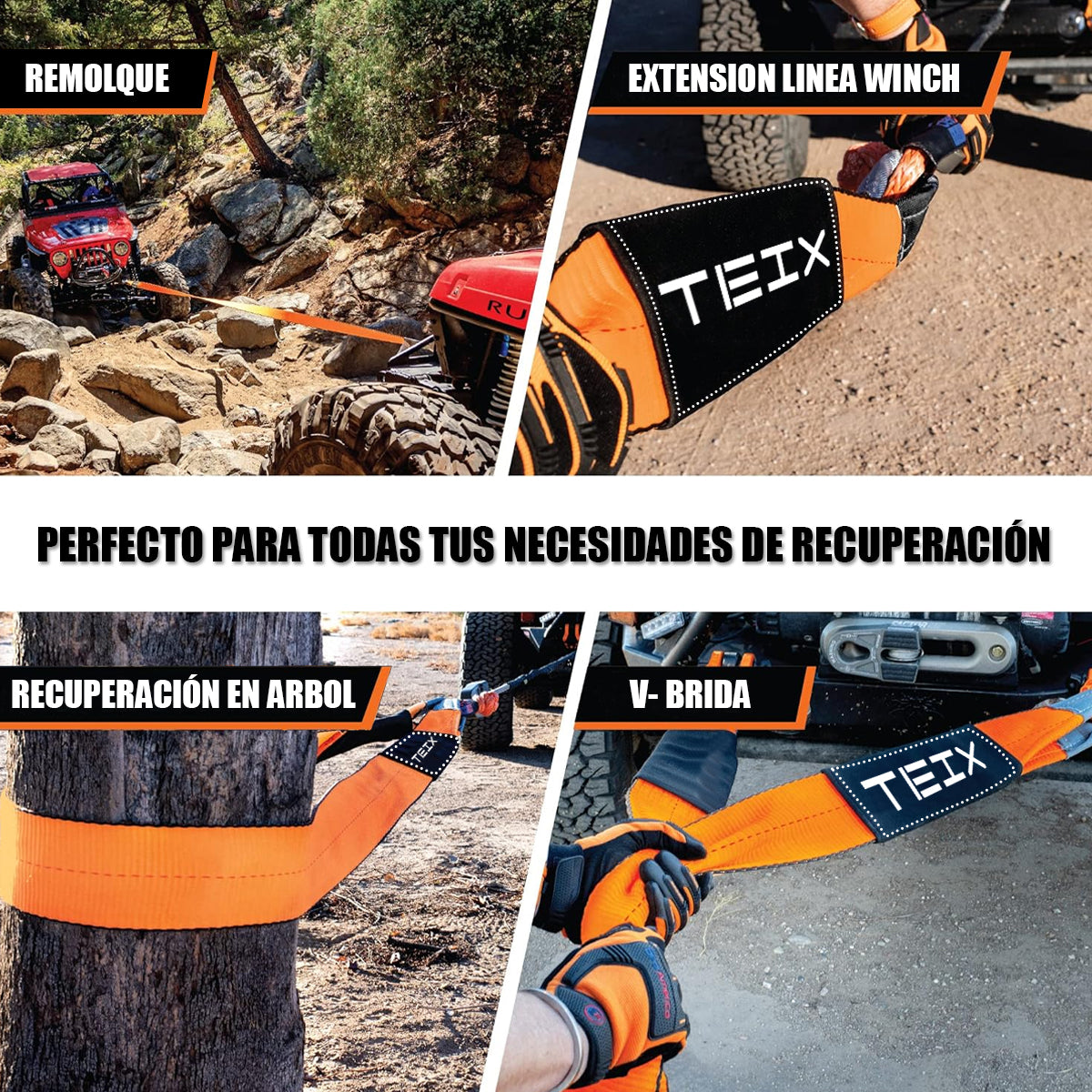 ESLINGA CUERDA DE RECUPERACIÓN 4X4 9 METROS TEIX OFF ROAD