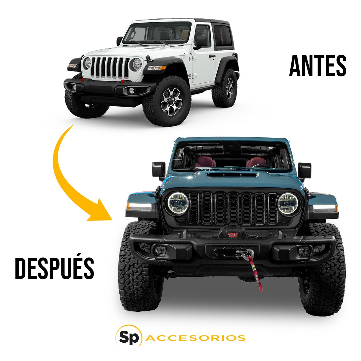 PARRILLA CONVERSIÓN PARA JEEP WRANGLER JL 2018 - 2023 A JEEP WRANGLER JL 2024