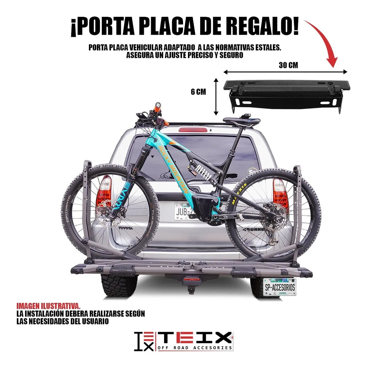 Rack Tiron Porta Bicicletas Helium Para Camionetas Y Suvs Gris Oscuro