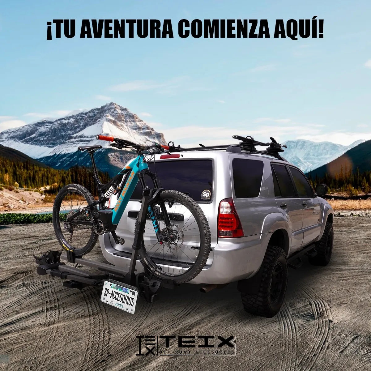 Rack Tiron Porta Bicicletas Helium Para Camionetas Y Suvs Gris Oscuro