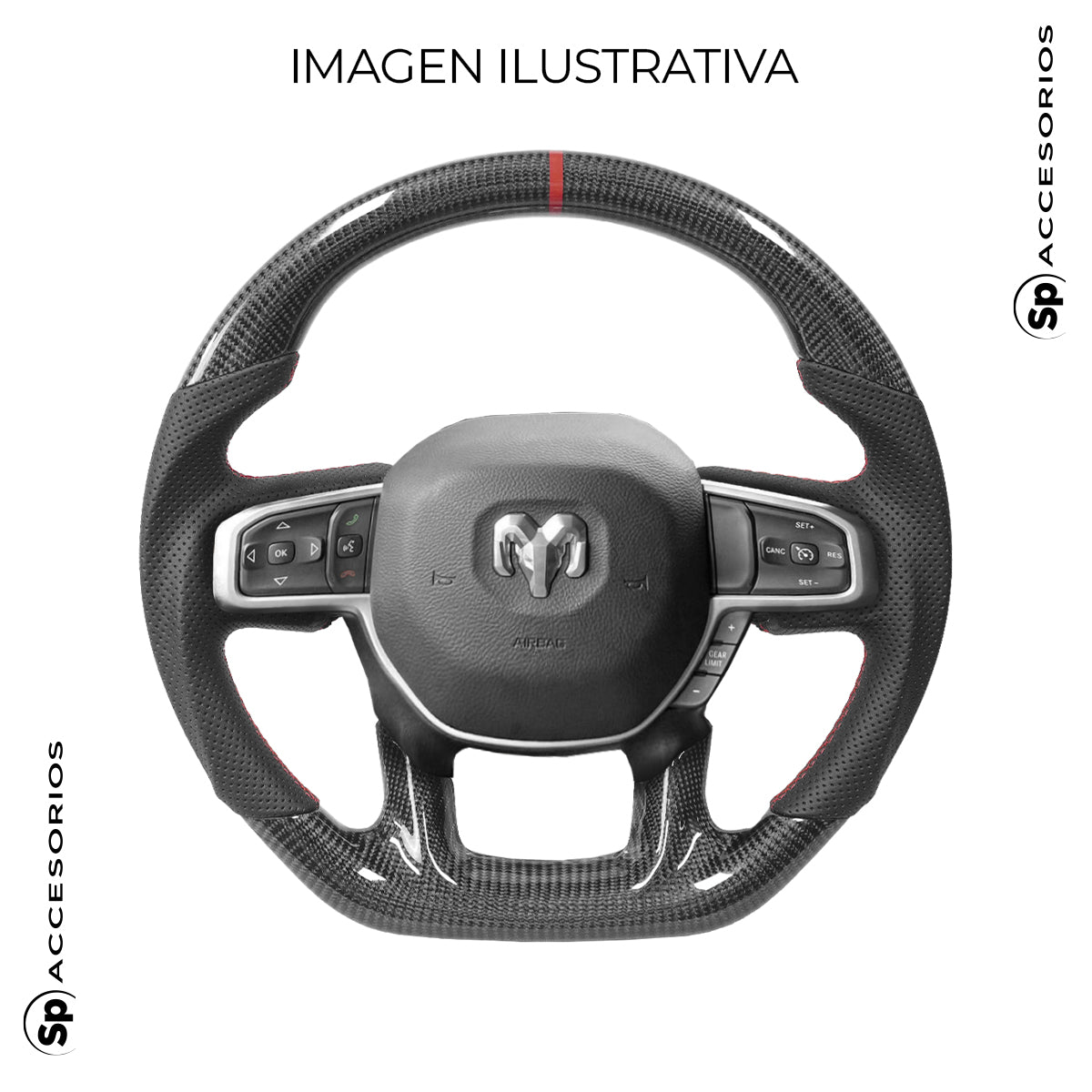 VOLANTE DE FIBRA DE CARBONO PARA RAM 1500 TRX 2019+