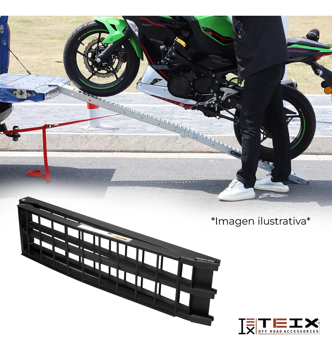 Rampa Aluminio Escalera C/ Soporte Carga Max. 1500lb