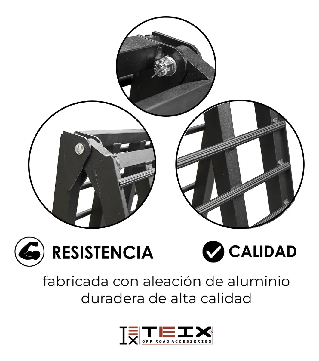Rampa Aluminio Escalera C/ Soporte Carga Max. 1500lb
