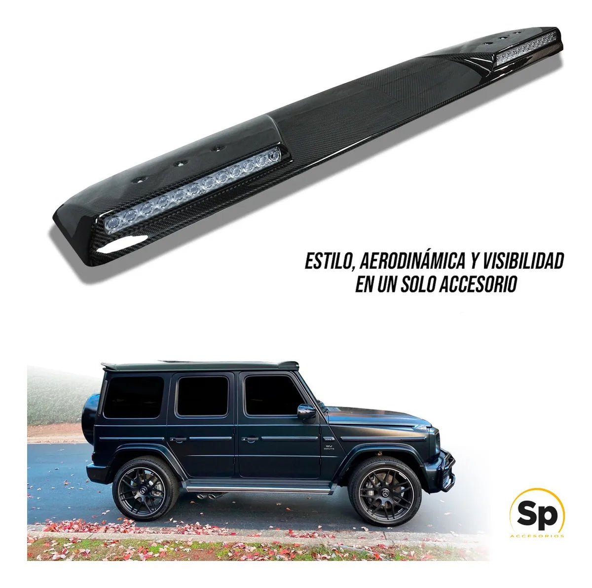 Spoiler Superior Para Techo Con Luz Led Para Amg G63