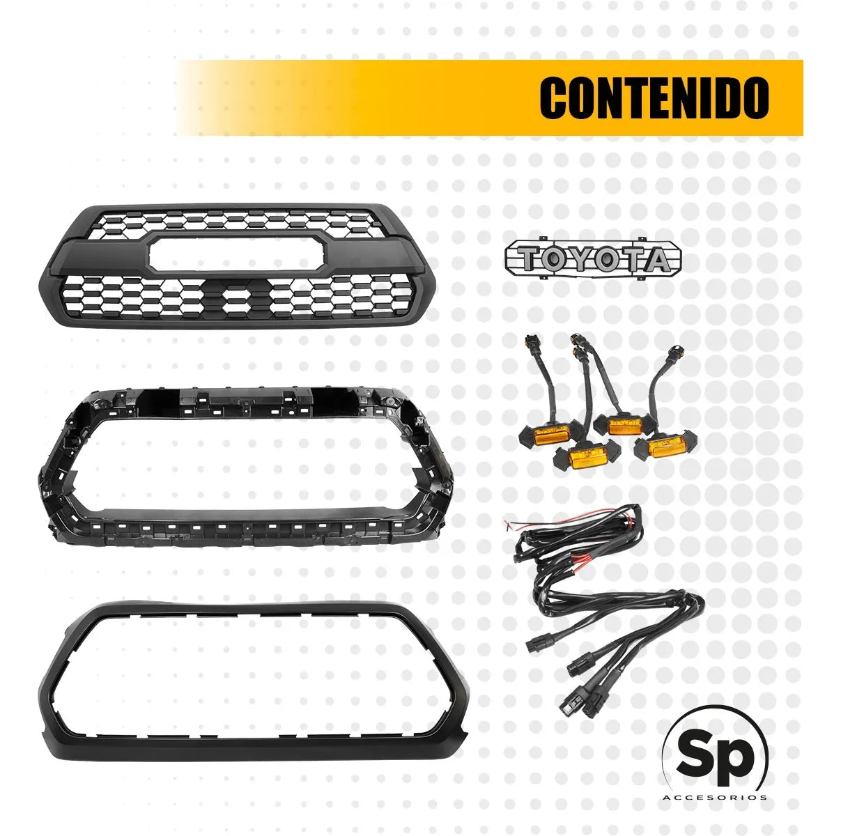 Parrilla Con Led Y Caratula Para Toyota Tacoma 2016-2019