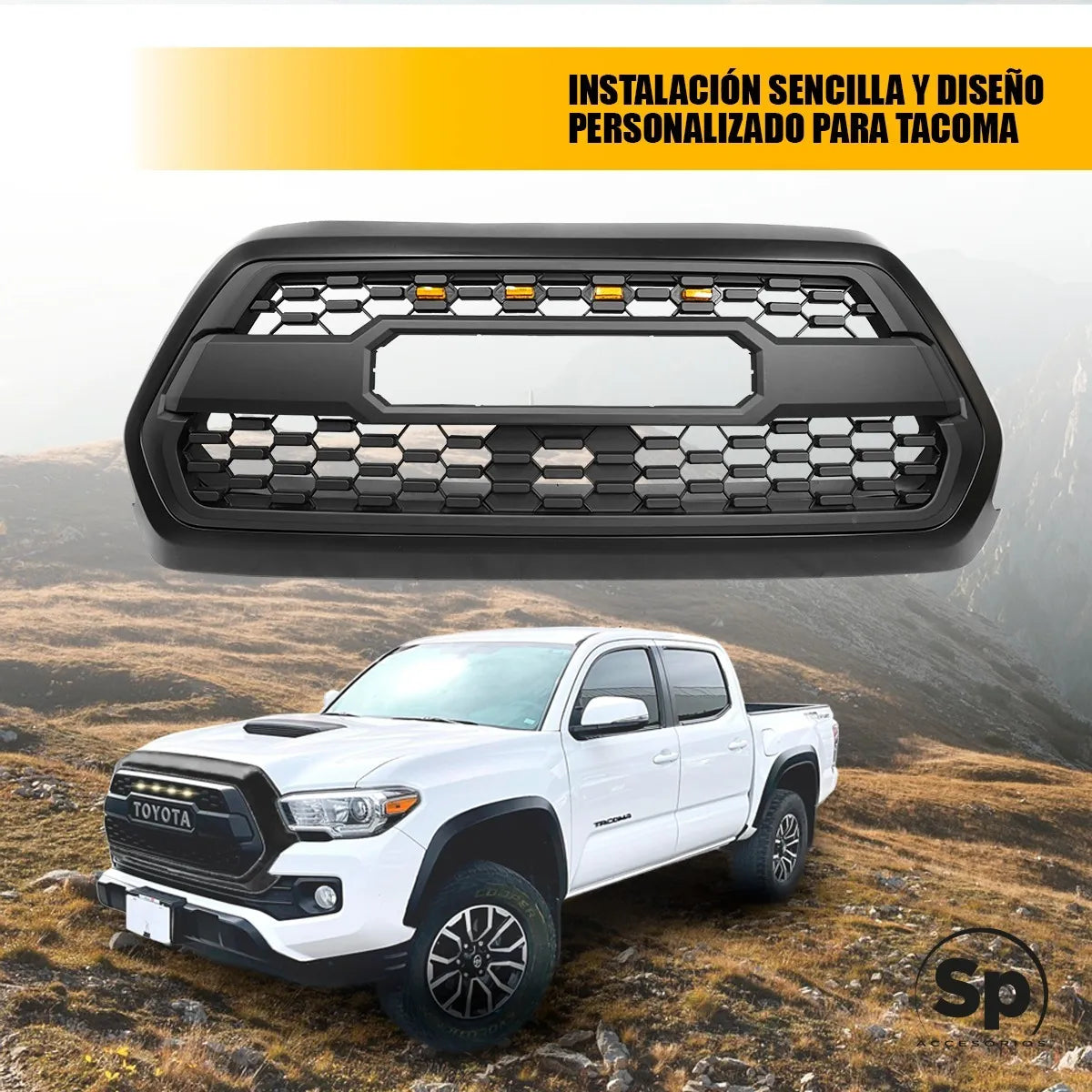 Parrilla Con Led Y Caratula Para Toyota Tacoma 2016-2019