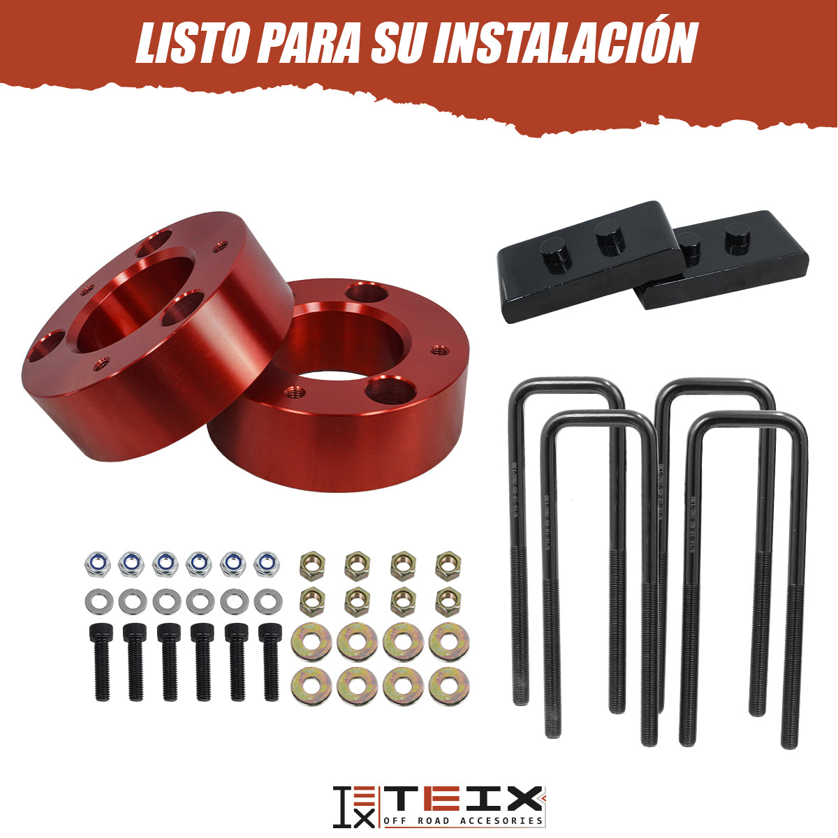KIT DE ELEVACION TEIX PARA F-150 2004-2019 3 PULG DEALNTERO + 1 PULG TRASERO 4WD
