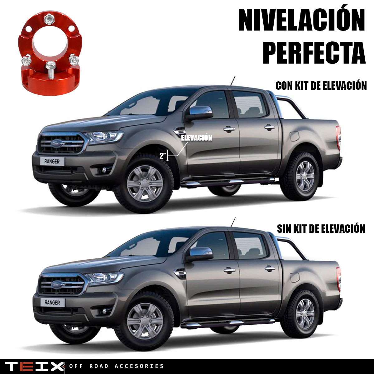 KIT DE ELEVACION TEIX PARA RANGER PX 2012-2016 2 PULG DELANTERO