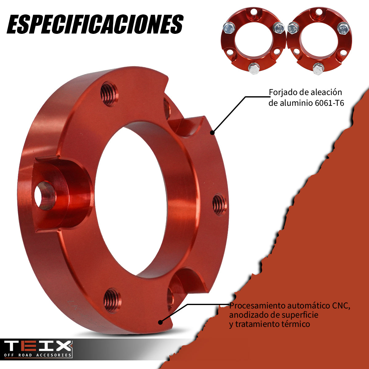 KIT DE ELEVACION TEIX DELANTERO 2” PARA TOYOTA TACOMA / 4RUNNER 1995-2004