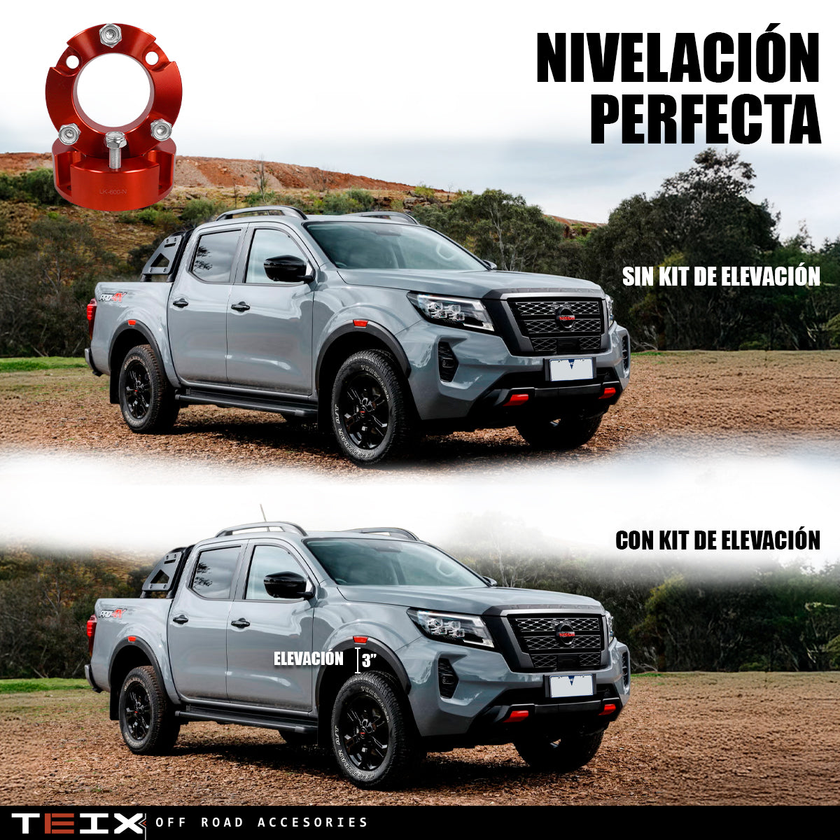 KIT DE ELEVACION TEIX PARA NISSAN NAVARA 2.5 PULG DELANTERO