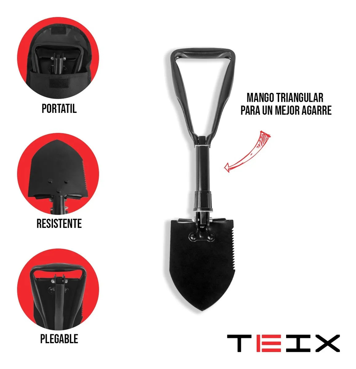 Pala Teix Off Road Multifuncional Portátil Con Bolsa