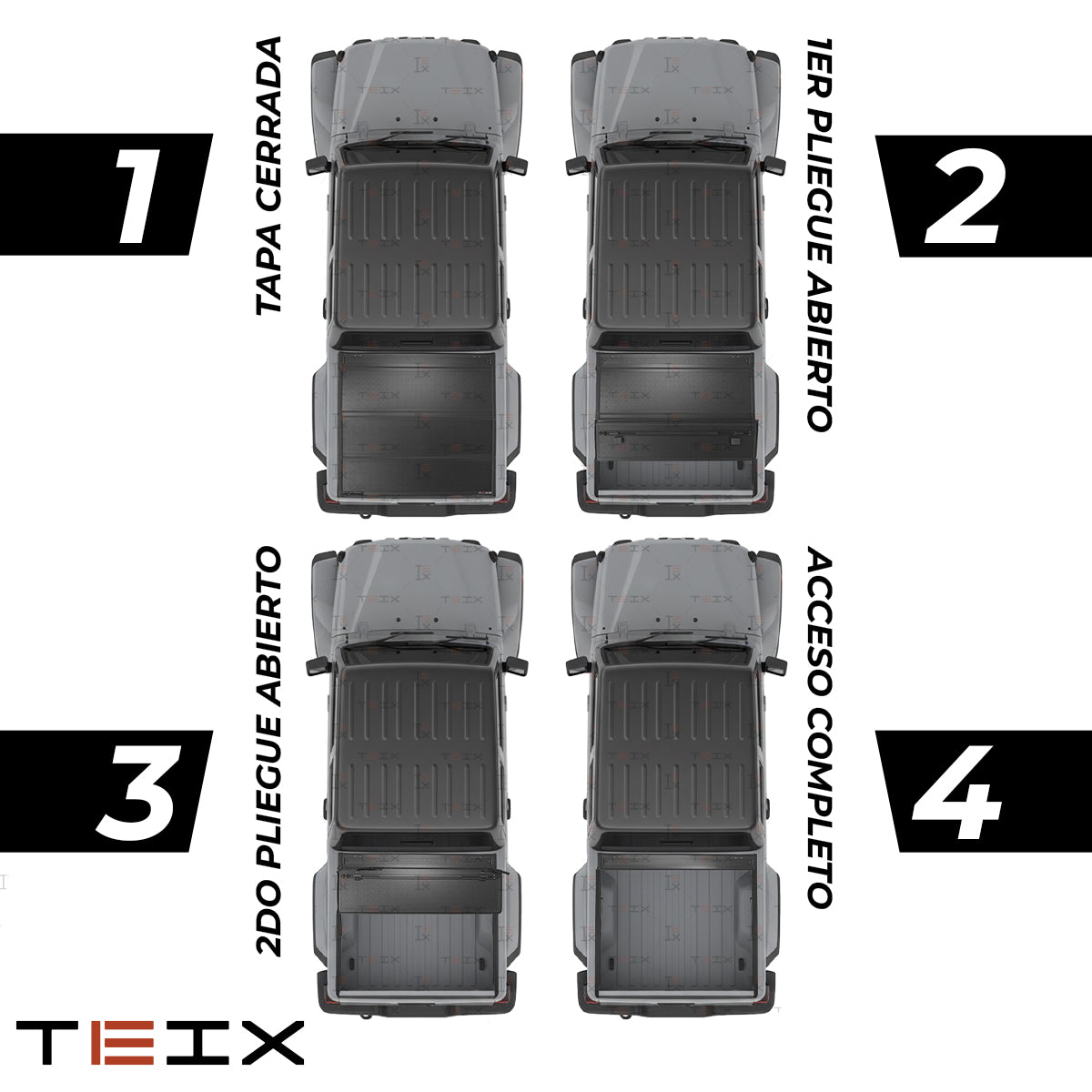 TAPA FLEXI4 FOLD JEEP GLADIATOR 5FT 2019/2024+