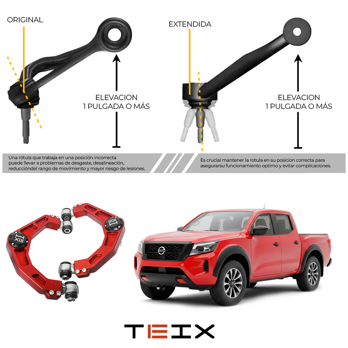 PAR DE HORQUILLAS TEIX ROJOS/ NISSAN NP300 FRONTIER 2016-2026 4 cilindros