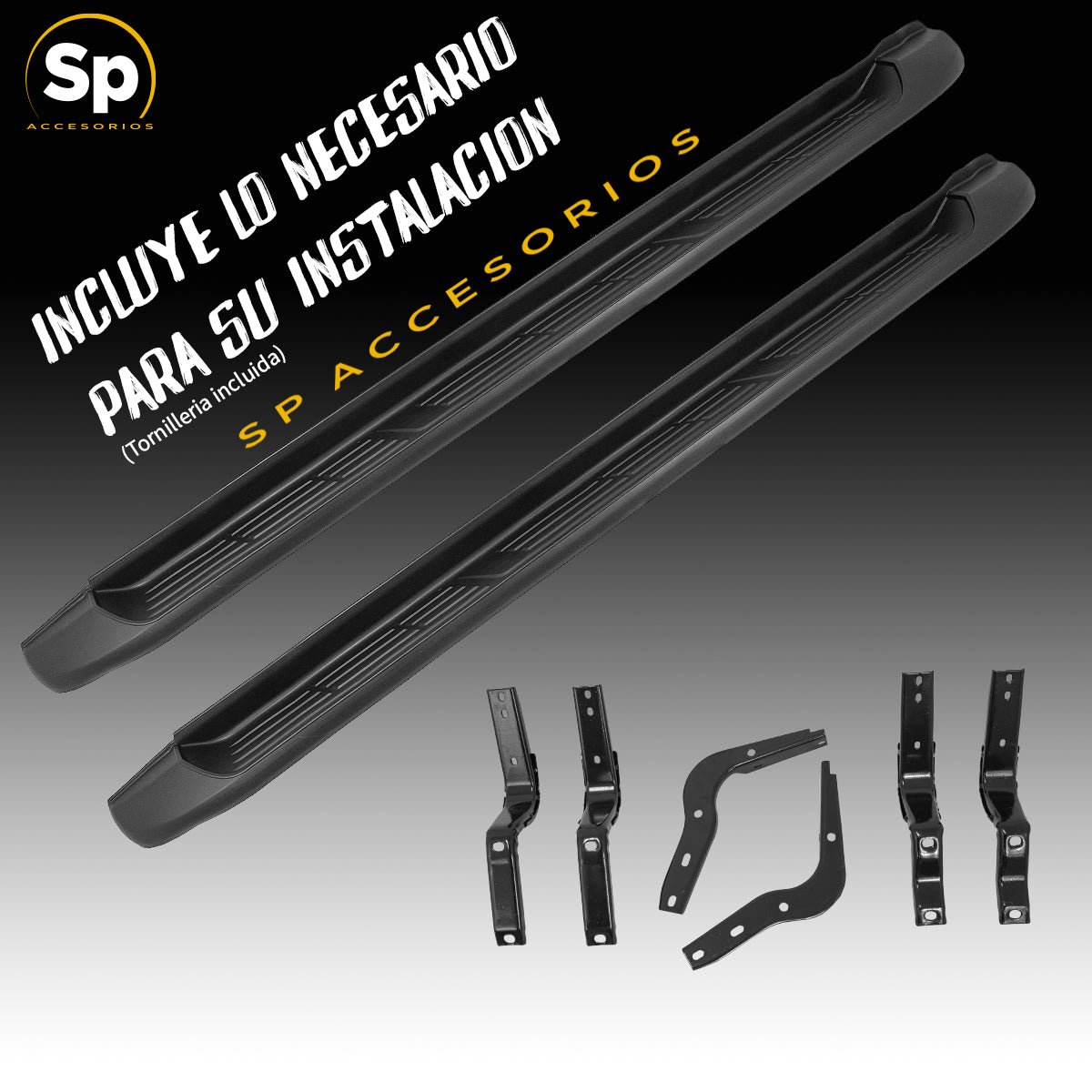 ESTRIBOS LATERALES TIPO OEM PARA TOYOTA HILUX 2016-2023 DOBLE CABINA