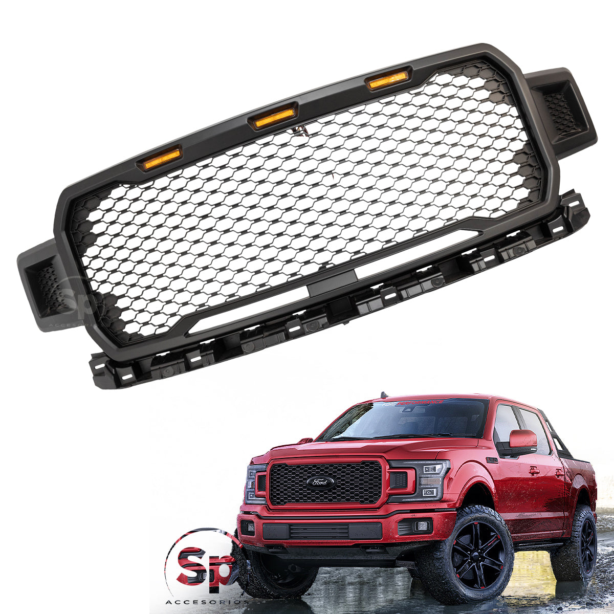 PARRILLA DE PANAL TIPO RAPTOR PARA FORD LOBO F150 2018 - 2020