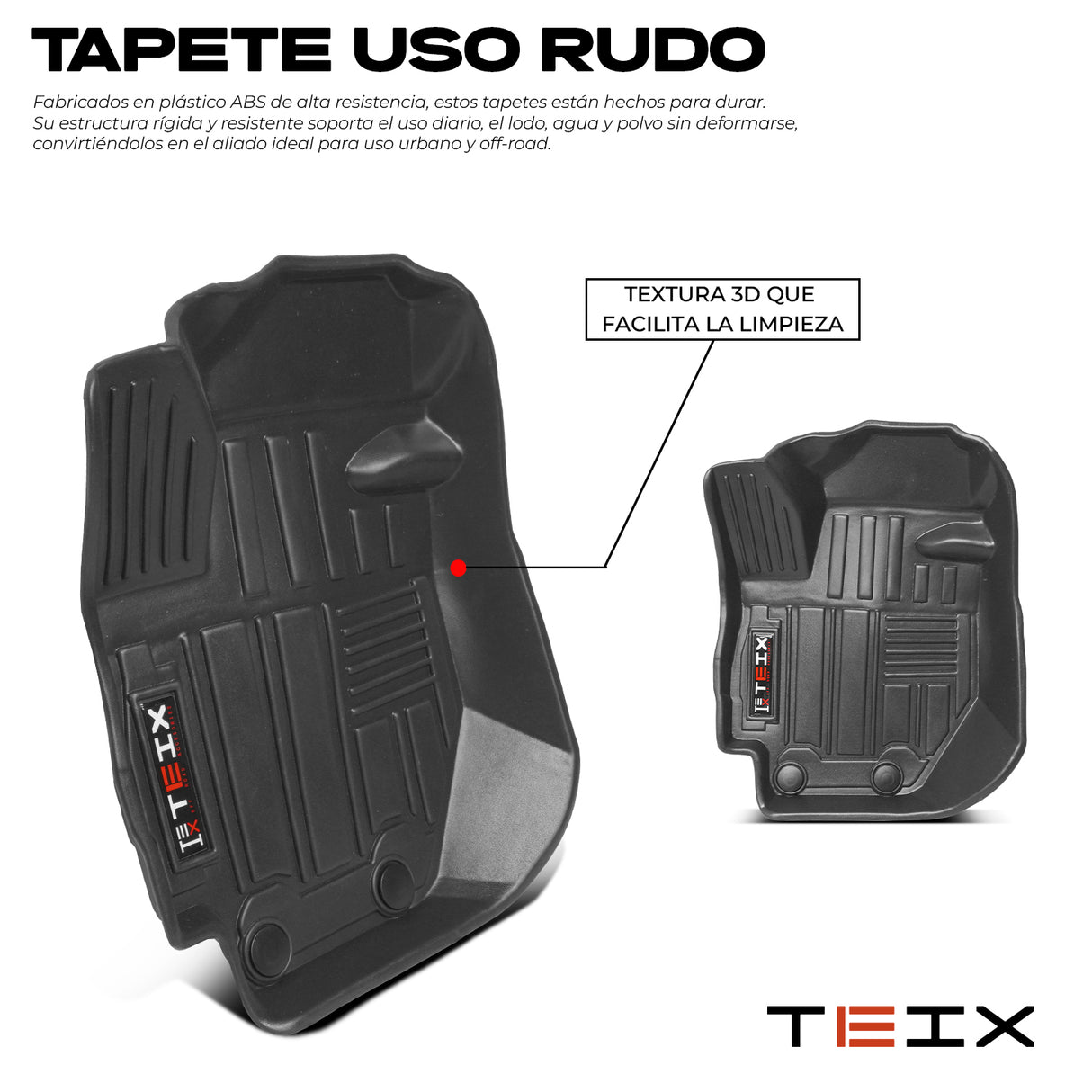TAPETES DELANTEROS Y TRASEROS ABS USO RUDO TEIX PARA SUZUKI JIMNY 2019 - 2023 AUTOMATICO