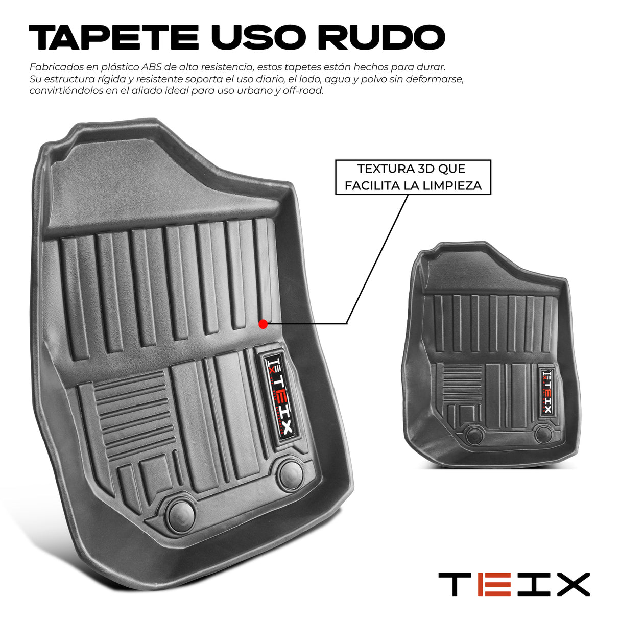 TAPETES DELANTEROS Y TRASEROS ABS USO RUDO TEIX PARA SUZUKI JIMNY 2019 - 2023 ESTANDAR
