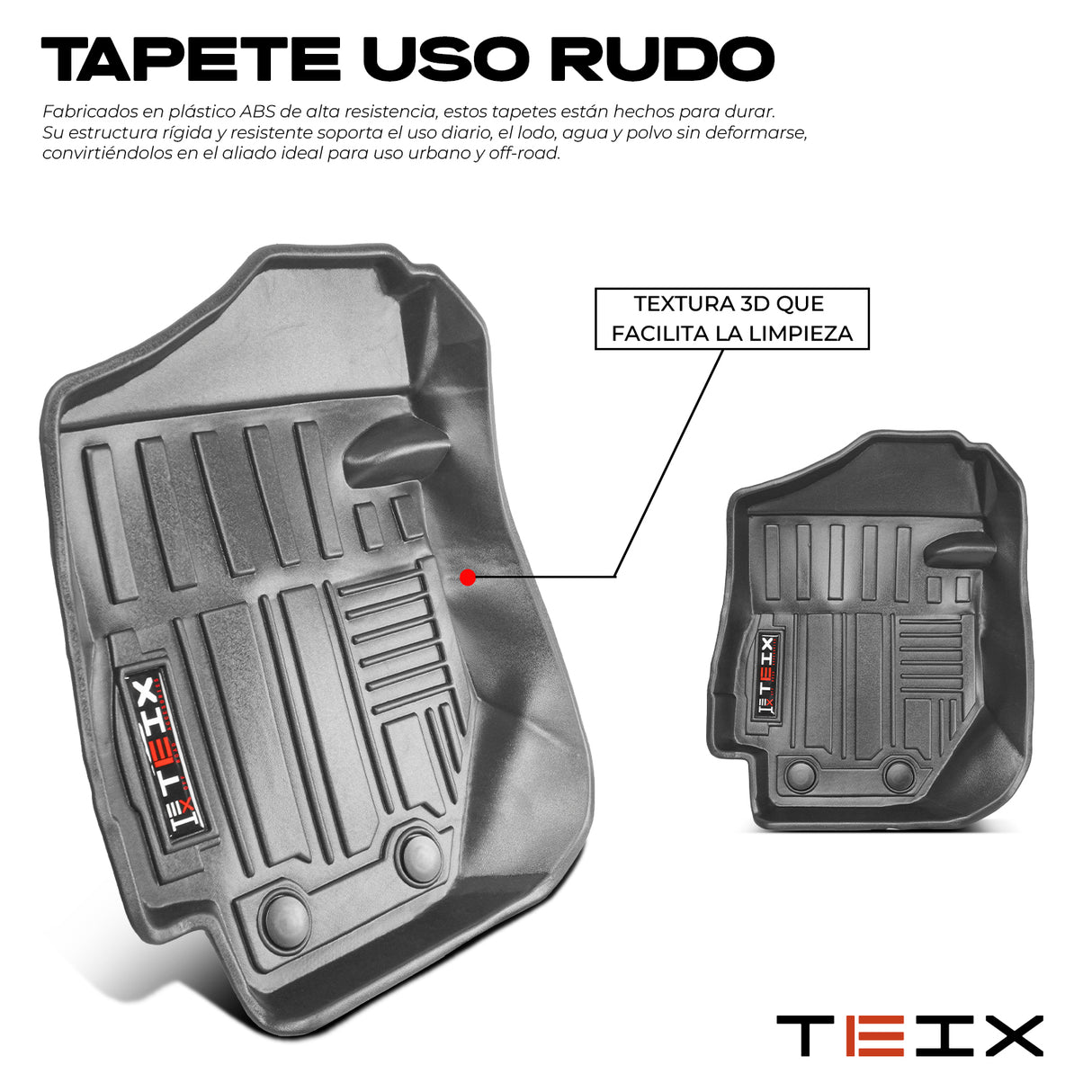 TAPETES DELANTEROS Y TRASEROS ABS USO RUDO TEIX PARA SUZUKI JIMNY 2019 - 2023 ESTANDAR