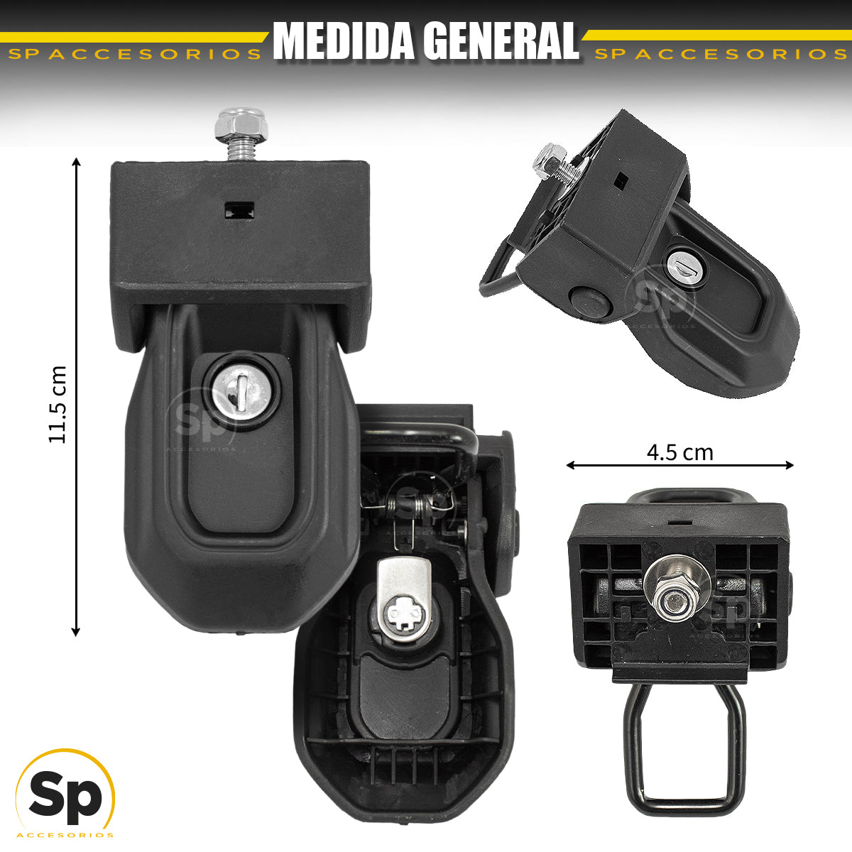 SEGURO DE COFRE LATERAL METALICO CON LLAVE JEEP WRANGLER JL 2018-2024 JEEP GLADIADOR 2019-2024