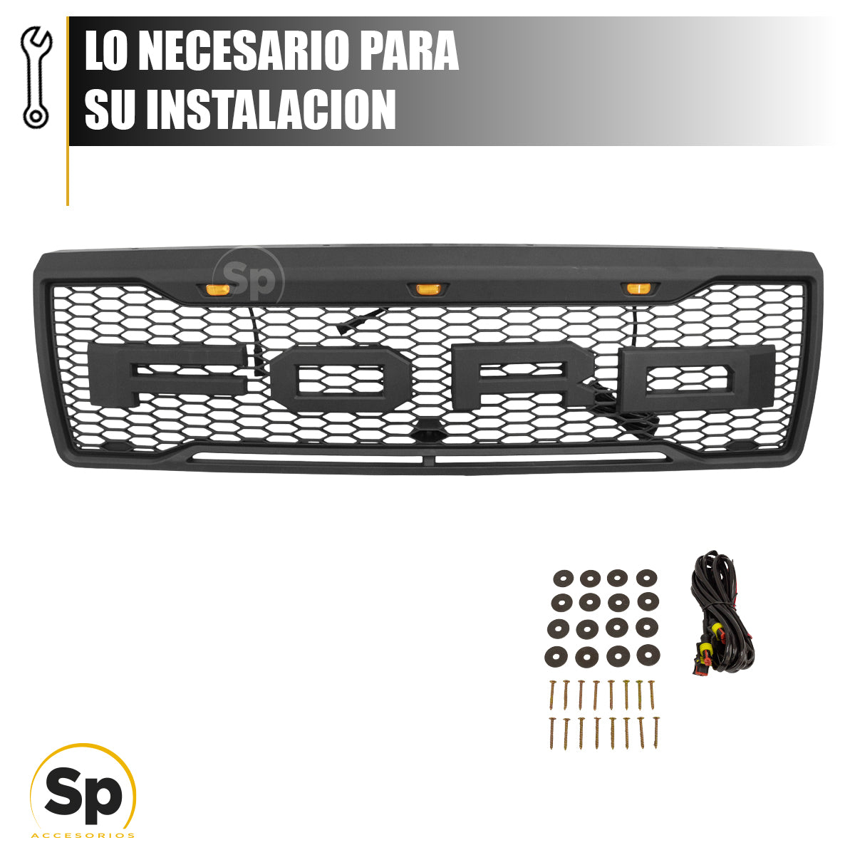 PARRILLA FRONTAL LED PARA FORD F-150 1992 - 1996
